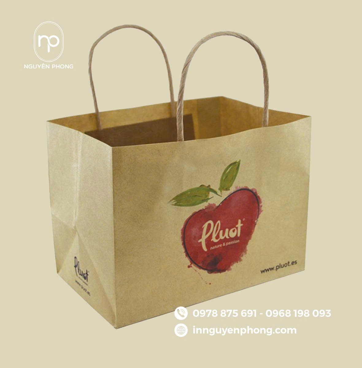 Túi giấy Krat đựng táo 